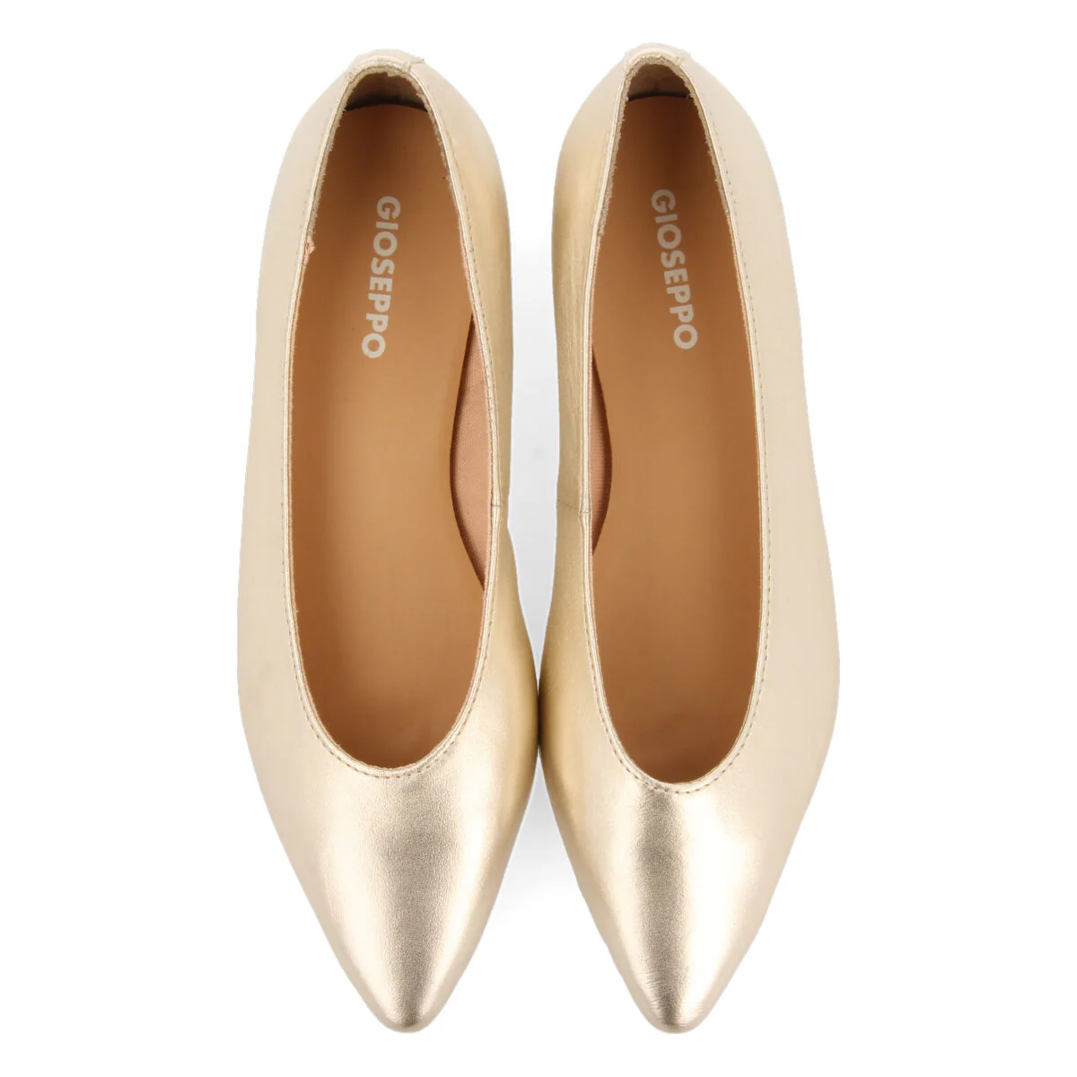 Trebesing women's gold leather ballet flats with pointed trebesing - Image 3