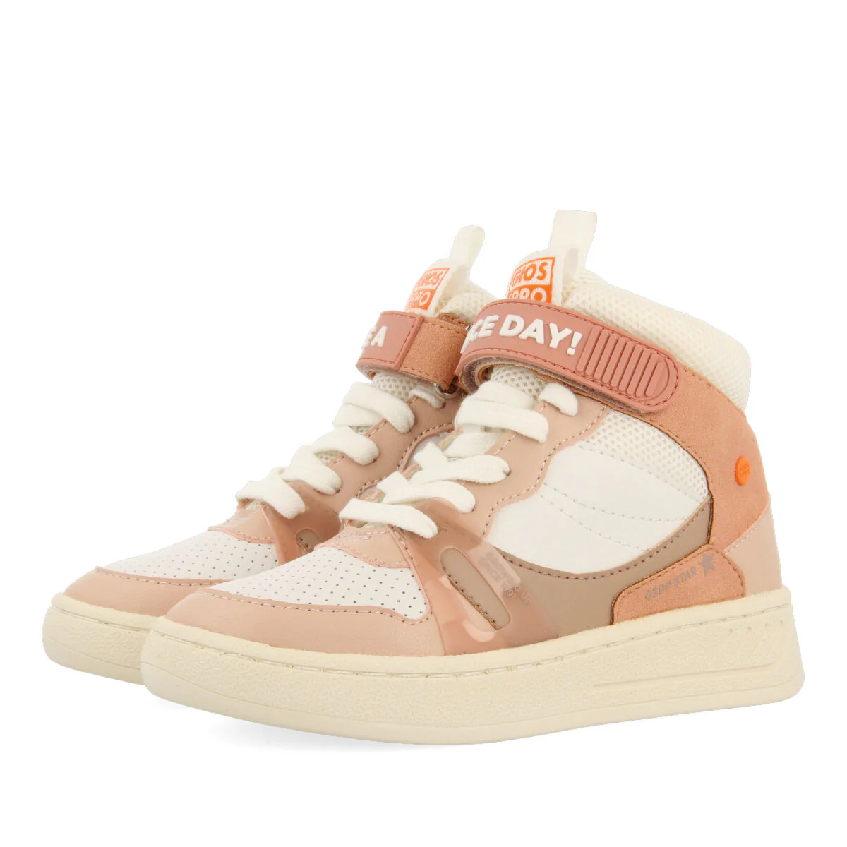 Vadso children's nude boot-style sneakers with adjustable strap - Image 4
