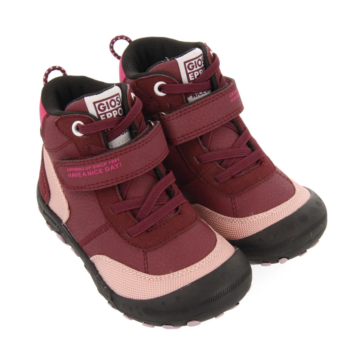 Varsta children's burgundy hiking boot-style sneakers - Image 3