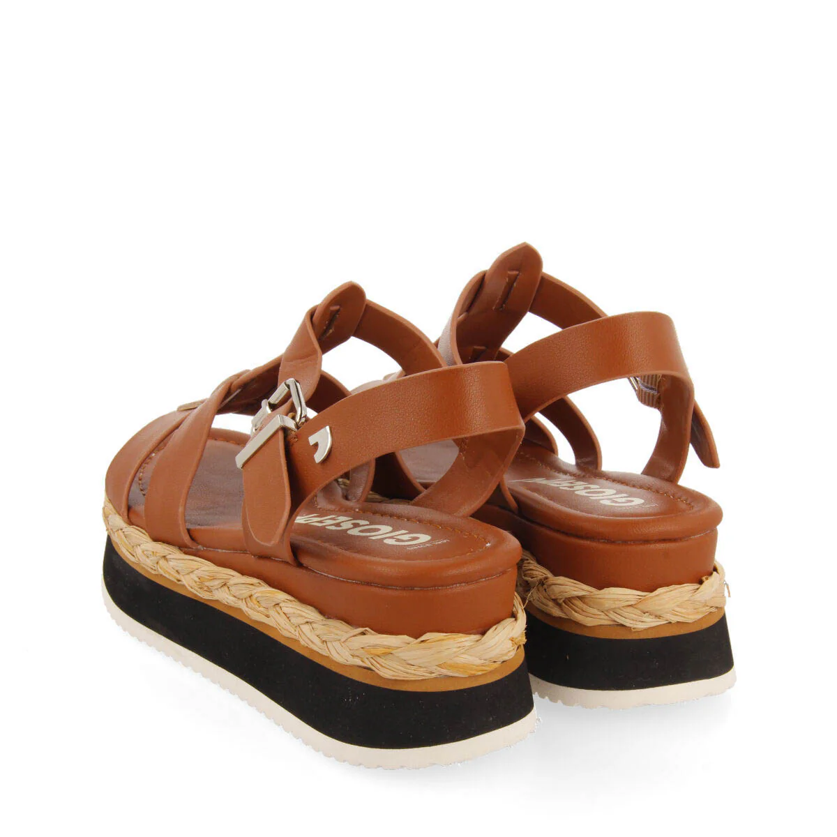 Vaumas women's tan multi-strap sandals with platforms - Image 4