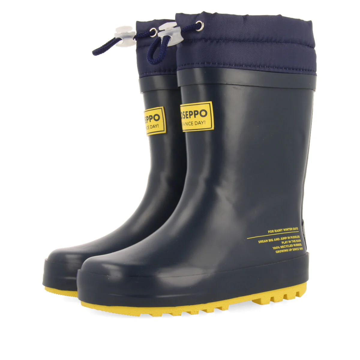 Veblem children's navy blue welly boots - Image 4