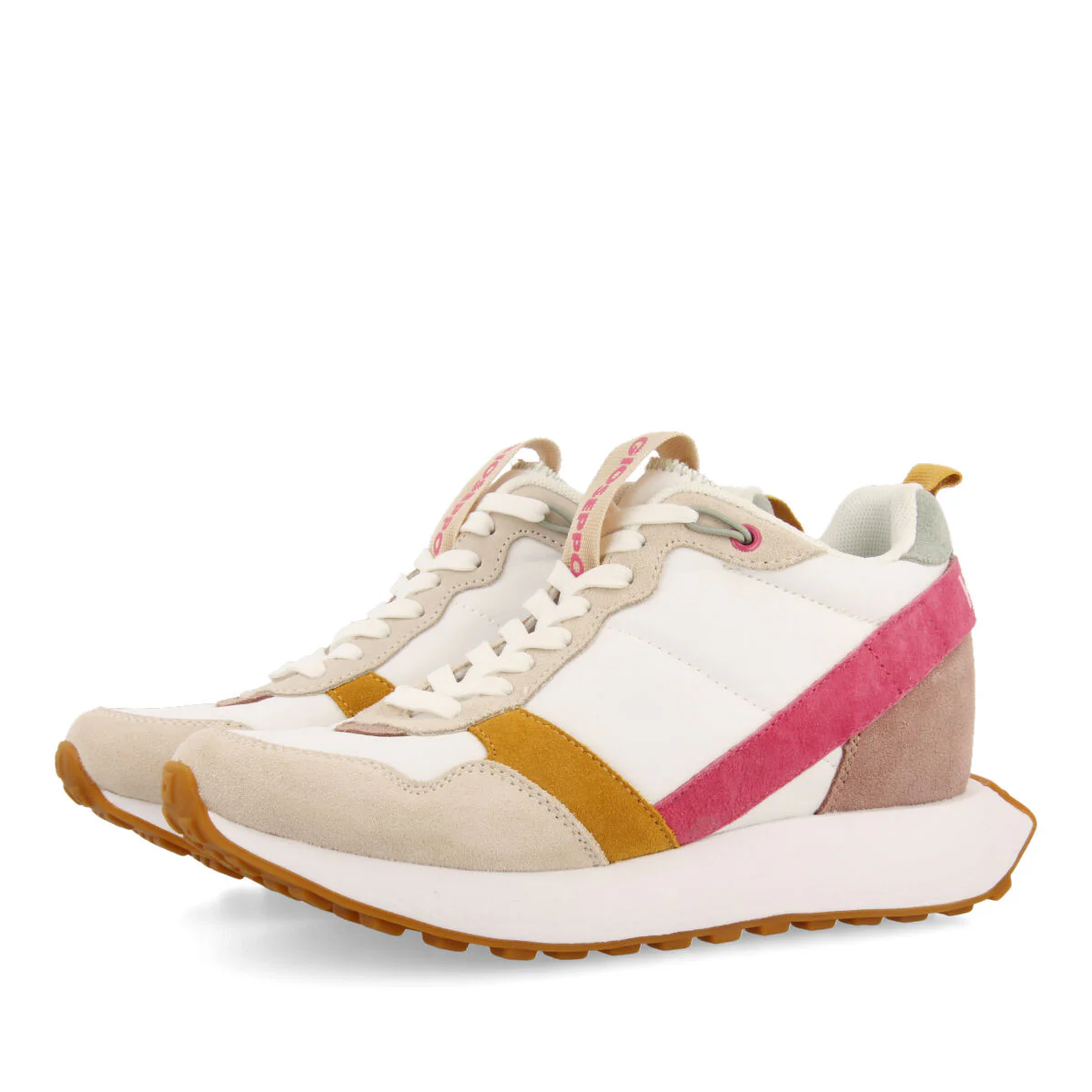 Vincly women's white retro-style sneakers with inner wedges - Image 2