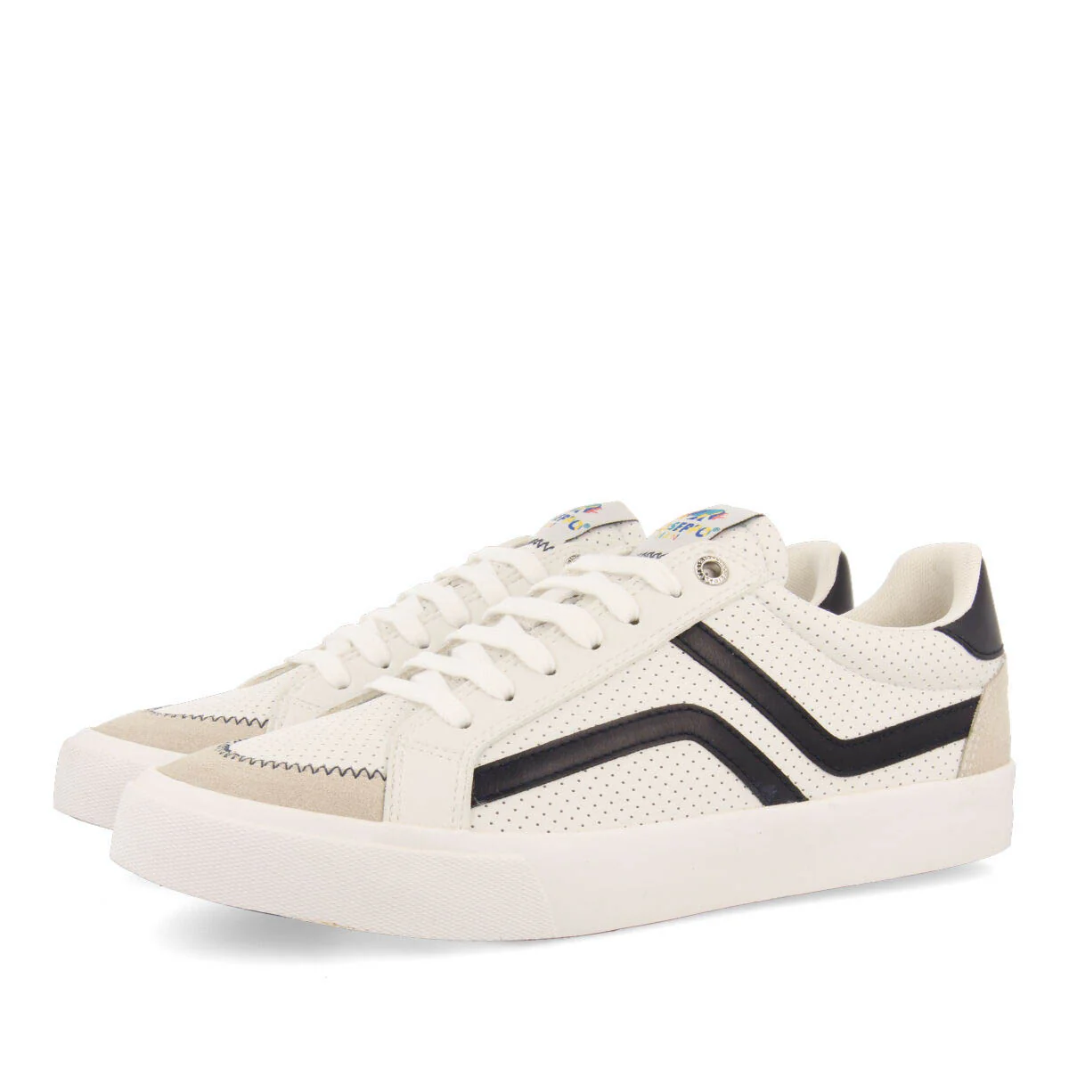 Vinneuf men's white sneakers with navy blue details - Image 2