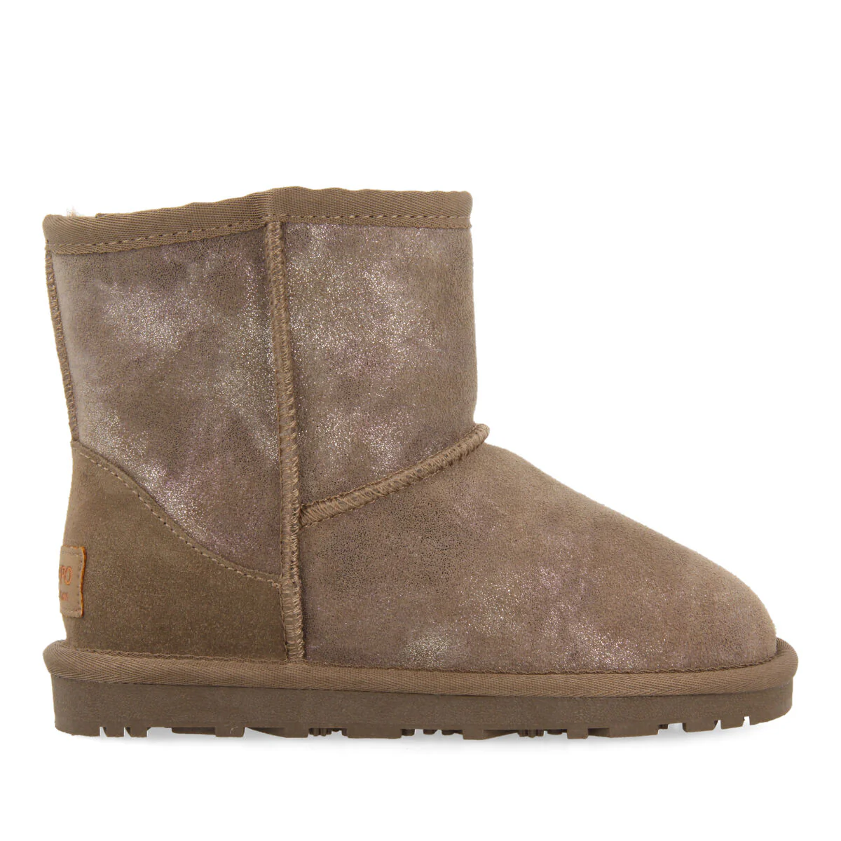 Virrat children's metallic grey split-suede shearling boots