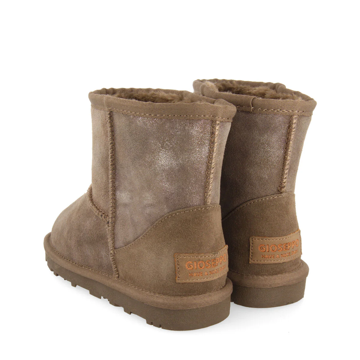 Virrat children's metallic grey split-suede shearling boots - Image 3