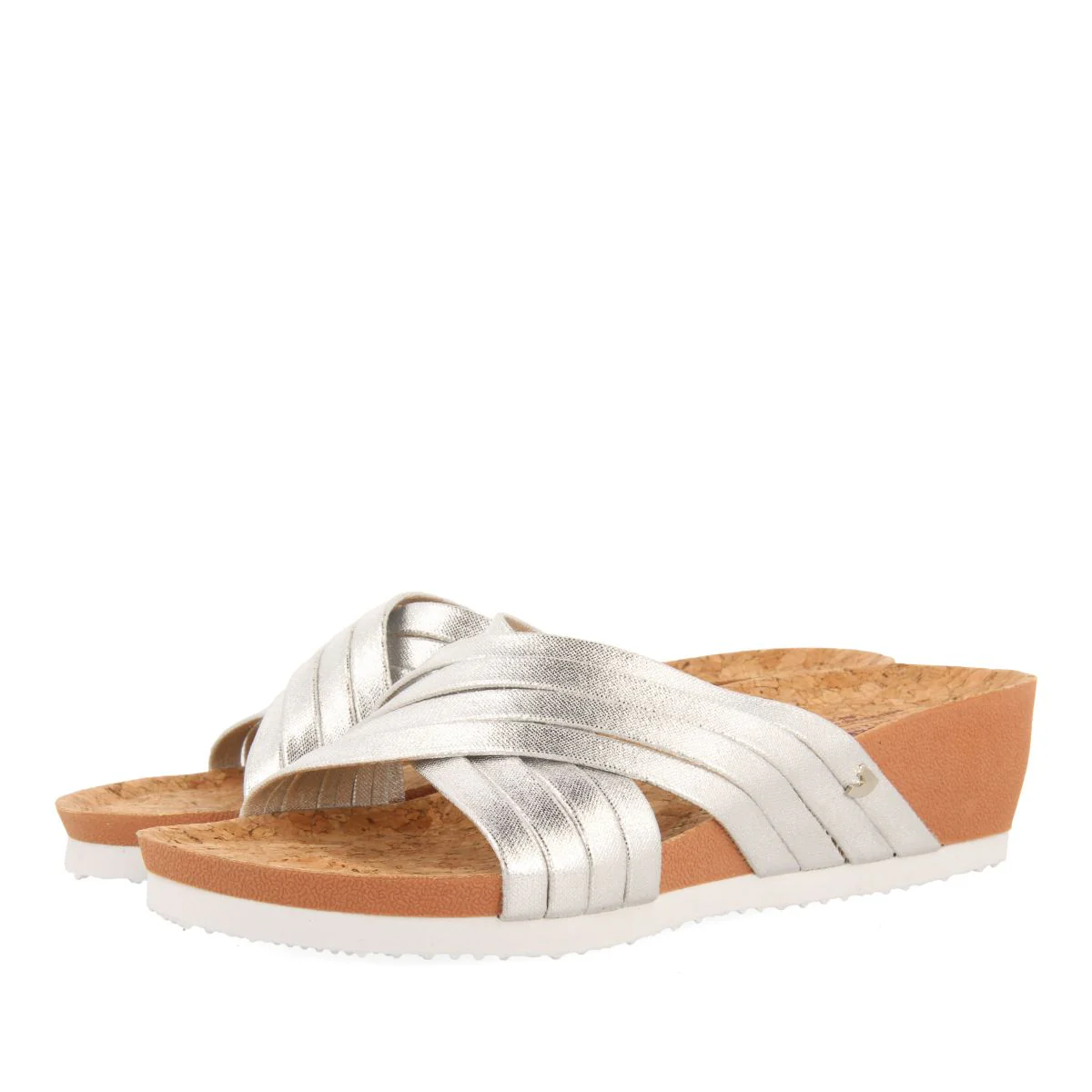 WEDGE SANDALS WITH SILVER STRAPS FOR WOMEN BREAGE - Image 2
