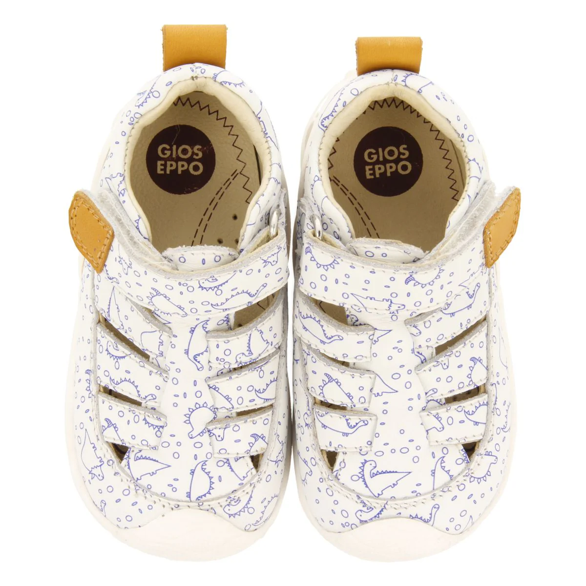 WHITE LEATHER CRAB-STYLE SANDALS WITH FANTASY PRINT FOR BABY DEVOLL - Image 4