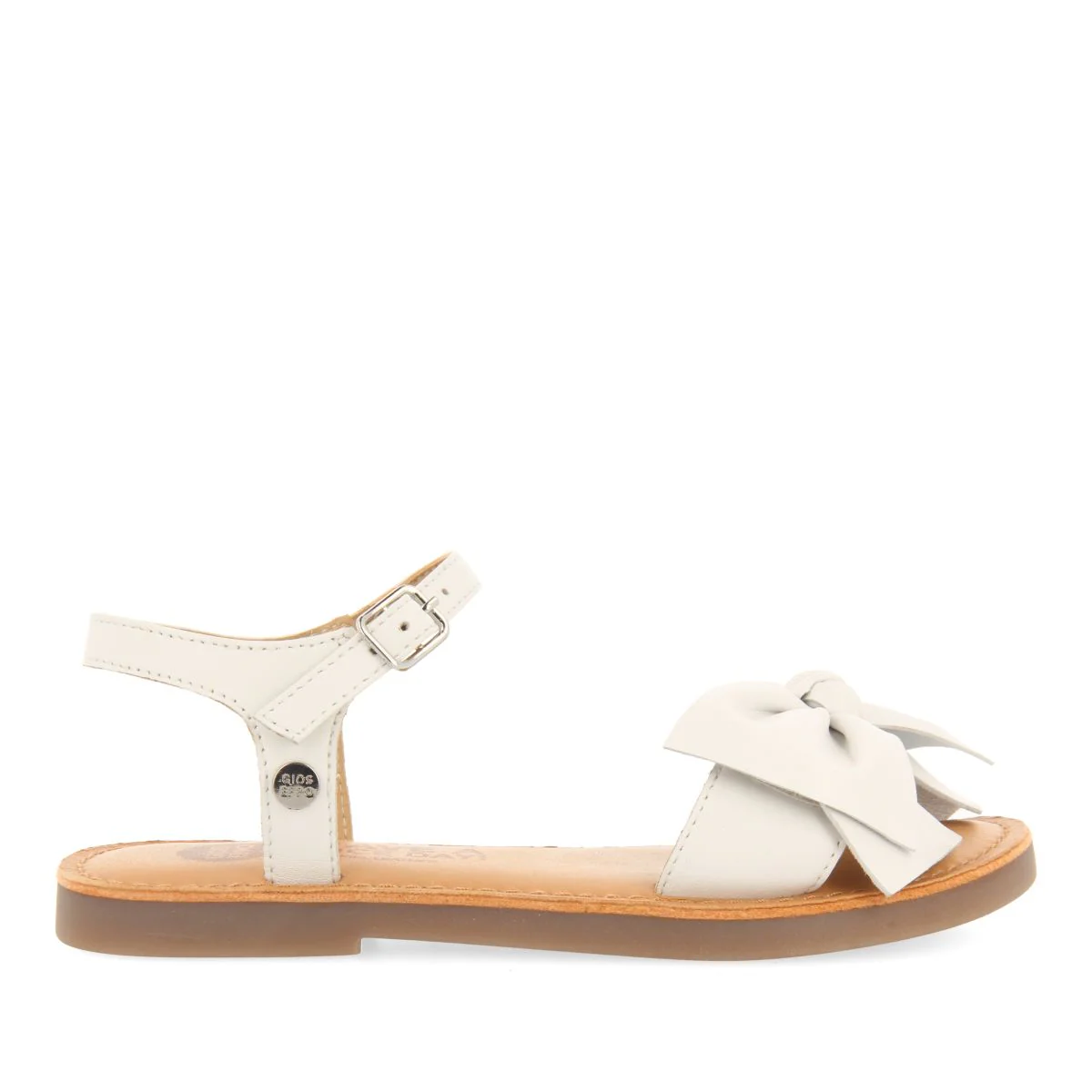 WHITE LEATHER SANDALS WITH BOW FOR GIRL AND BOY VARZIM
