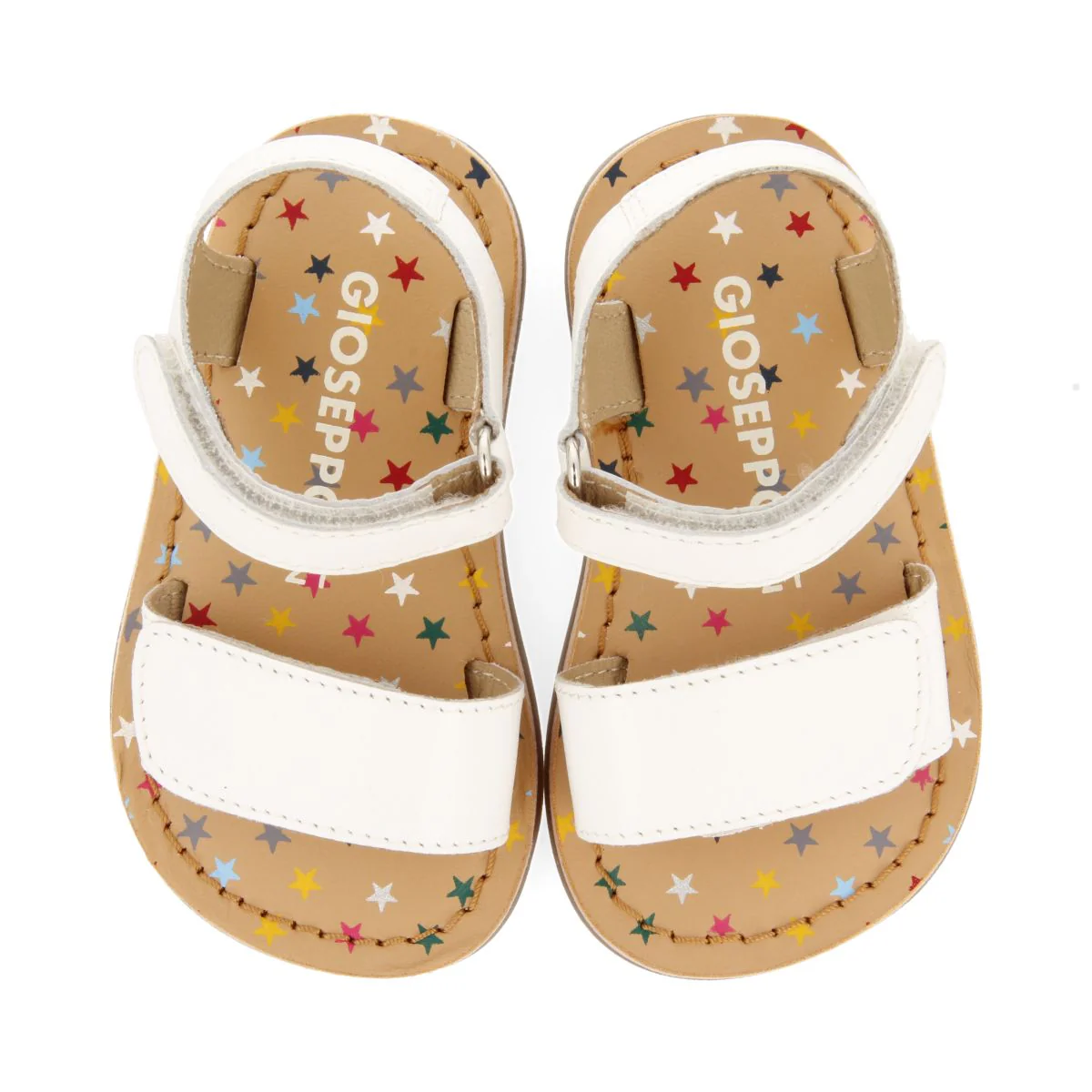 WHITE LEATHER SANDALS WITH FANTASY PRINT FOR BABY HIMARE - Image 4