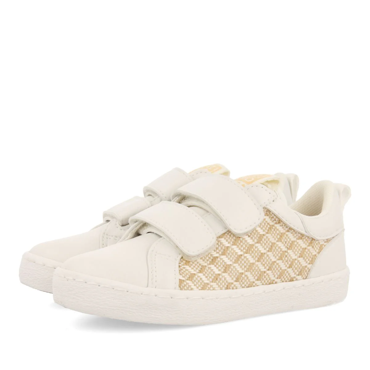 WHITE SNEAKERS WITH RAFIA PRINT FOR GIRL AND BOY ERSEKE - Image 2
