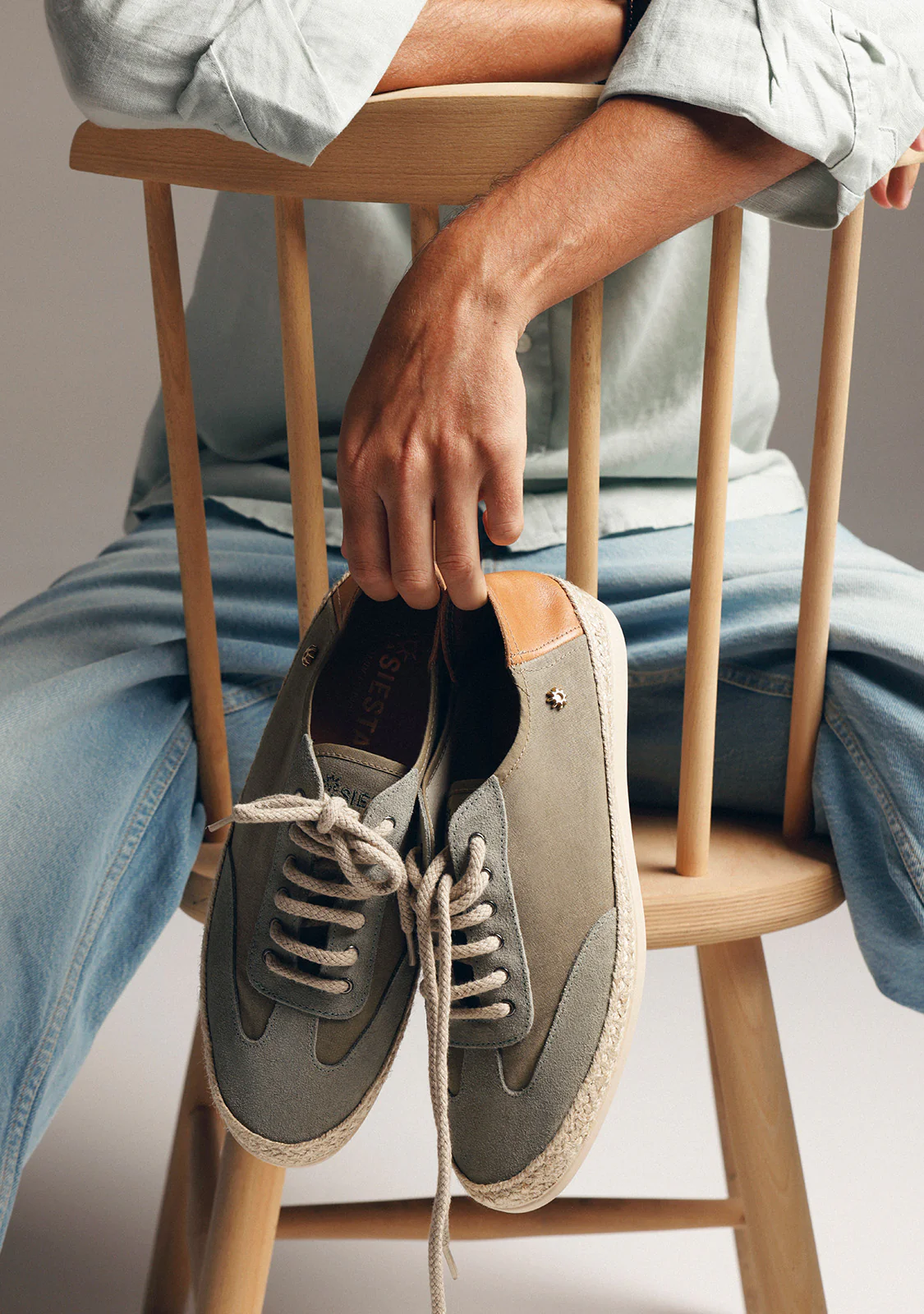KHAKI LEATHER SNEAKERS - Image 8